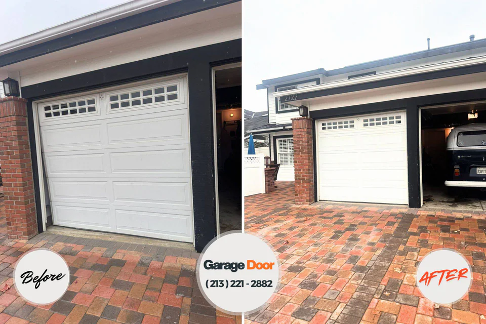 Before and after: garage door repair Dana Point, CA